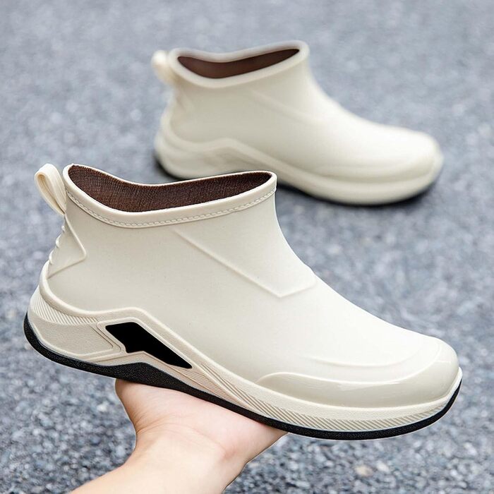 Водне взуття, гумові чоботи, для активного відпочинку на природі, дощові, легкі, з низьким ходу, для роботи, повсякденного життя, подорожей та походів, бежевий, 41 1/3 EU