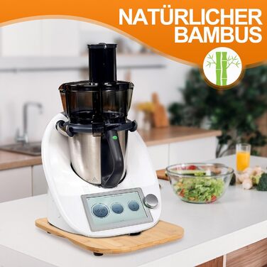 Розсувна дошка MUUKAIII для Thermomix TM6 TM5, швидкопереміщена рухома дошка для кухонного комбайна Thermomix Vorwerk TM6 TM5 Аксесуари Pad Board, розсувна дошка з бамбукового дерева