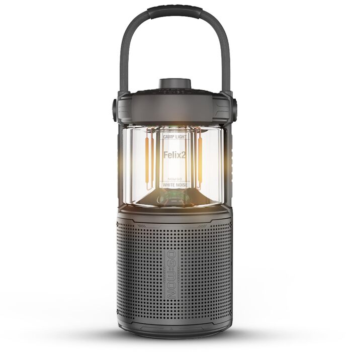 Ліхтар-динамік Felix 2 - Надихаючий Bluetooth-динамік зі світлом, Вуличний динамік, Світлодіодний вуличний ліхтар, Ліхтар для кемпінгу, Вуличний Bluetooth-динамік для пригод, Чорний