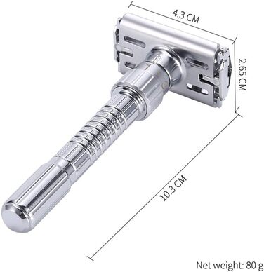 Ручна бритва Ashey Safety Razor, регульована класична безпечна бритва Sharp Wet Shaver з 2-сторонньою головкою леза для чоловіків Безпечна бритва