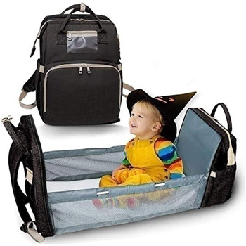 Портативний пеленальний мішок, багатофункціональний пеленальний рюкзак 4-в-1, дитячий дорожній рюкзак для дитячого ліжечка, складн