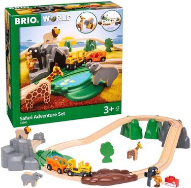 Великий ігровий набір залізниці BRIO World Safari іграшка для дітей від 3 років