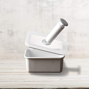 Емальований контейнер для зберігання продуктів у вакуумному герметичному контейнері XL 2,8 л 23,5 x 17,5 x 9,5 см Зберігає свіжість продуктів значно довше Захищає продукти від бактерій та цвілі Вакуумний насос не входить до комплекту