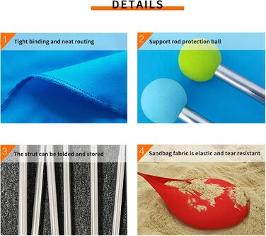 Пляжний намет, сонцезахисний тент із захистом від сонця, тент від сонця, сонячне вітрило для кемпінгу, портативний сімейний пляжний намет, сонцезахисний пляжний тент з піщаними анкерами, алюмінієві стійки, сумка для перенесення, синій