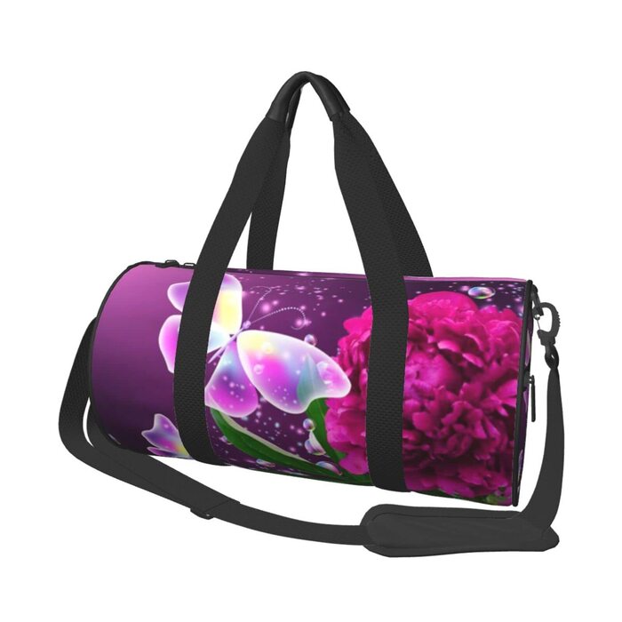 Універсальна дорожня сумка Метелики в квітах - спортивна сумка для чоловіків та жінок, ідеальна для подорожей та занять спортом