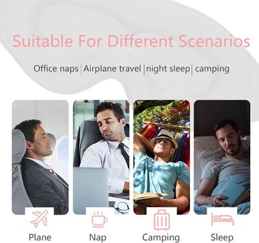 Маска для сну, 100 світлонепроникна маска для сну, 3D накладки на очі з регульованим ремінцем, піна з пам'яттю, нічна пов'язка для