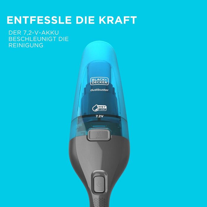 Акумуляторний ручний пилосос для вологого та сухого прибирання BlackDecker пилосос 7,2 В, WDC215WA-QW