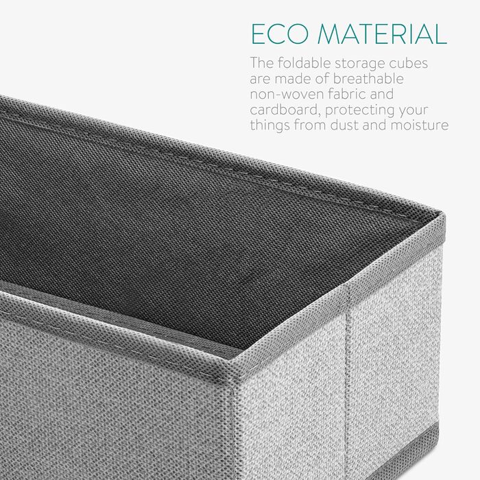 Ящики для зберігання Navaris система тканинних ящиків-органайзерів - 12 шт. різних розмірів - для шафи та шухляд - складні сірі