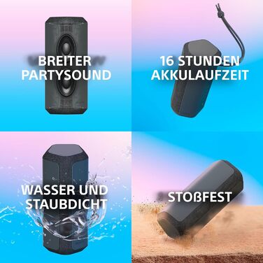 Портативна бездротова Bluetooth-колонка з широким звучанням і ремінцем для перенесення - водонепроникна, ударостійка, 16 годин роб