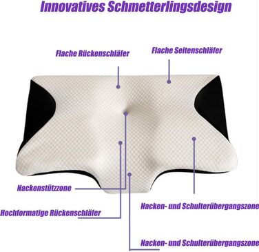Подушка Dreamsleepz, ергономічна подушка для шиї Dreamsleepz, подушка з піни з ефектом пам&39яті для шийного відділу хребта, для сну на боці, спині та животі, подушка для підтримки шиї (сіра, велика) сіра велика