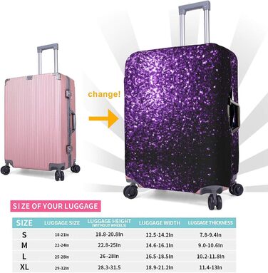 Чохол для валізи BREAUX Ліловий блиск, двосторонній дизайн, білий, маленький