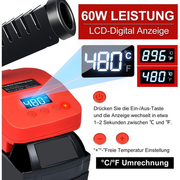 Акумуляторний паяльник для батареї Milwaukee M18 18V, швидке нагрівання, електрична цифрова LCD паяльна станція з USB і Type-C пор