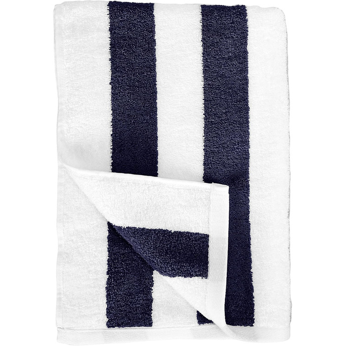 Рушник для басейну та пляжу, 100 бавовна, махрова тканина, смужки кабінки, м'який та поглинаючий, 76 х 152 см, 2 шт. и, темно-сині
