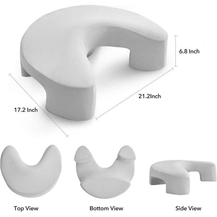 Ергономічна подушка для сну на боці з проймою Ортопедична подушка з піни з пам&39яттю форми для підтримки шиї та плечей Подушка для сну на боці, спині та животі Чохол, який можна прати, сірий