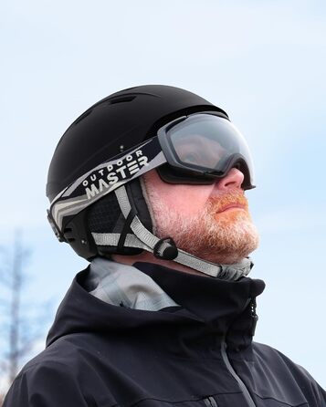 Лижний шолом OutdoorMaster MIPS - Шолом Kelvin II MIPS для сноуборду, чоловічий, жіночий та молодіжний, матовий чорний, розмір M