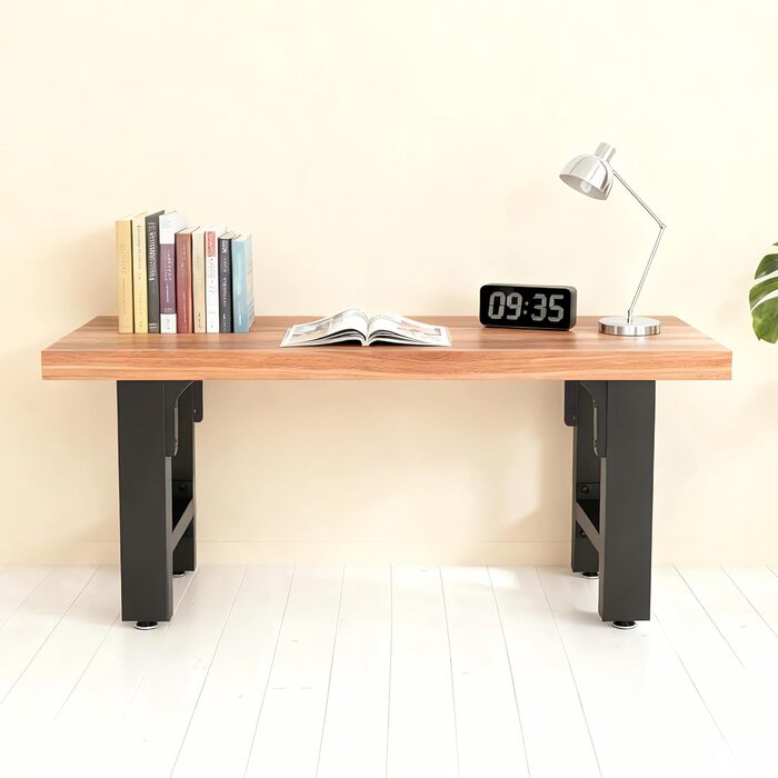 Сталеві ніжки для столу Wiltec, комплект з 2 шт., квадратні труби 60x72 см, чорне порошкове покриття, доріжки для столу, каркас столу, основа столу