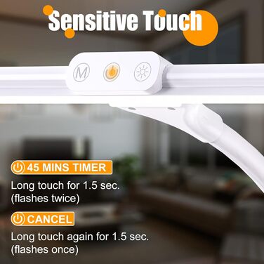 Світлодіодна настільна лампа, настільна лампа Hokone із затискачем, лампа на гусячій шиї потужністю 9 Вт із затемненням 5 колірних