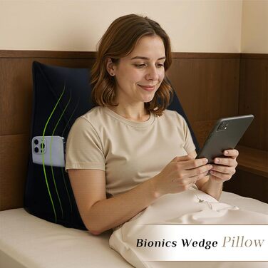 Оксамитова клиноподібна подушка для узголів&39я ліжка - Трикутна спинка для комфортного читання та сидіння (Чорна, 45x20x35 см) Чорний 45x20x35 см