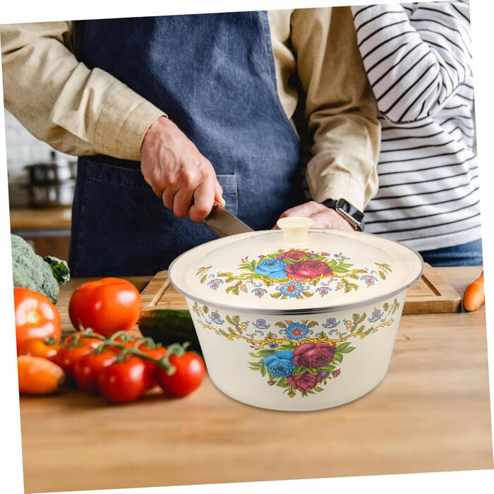 Емальована миска YARNOW, велика скляна миска для змішування, емальовані супові миски, емальовані тарілки, емальована миска, емальовані підноси, біла кругла миска, миска для хліба/фруктів, велика миска, стиль 2