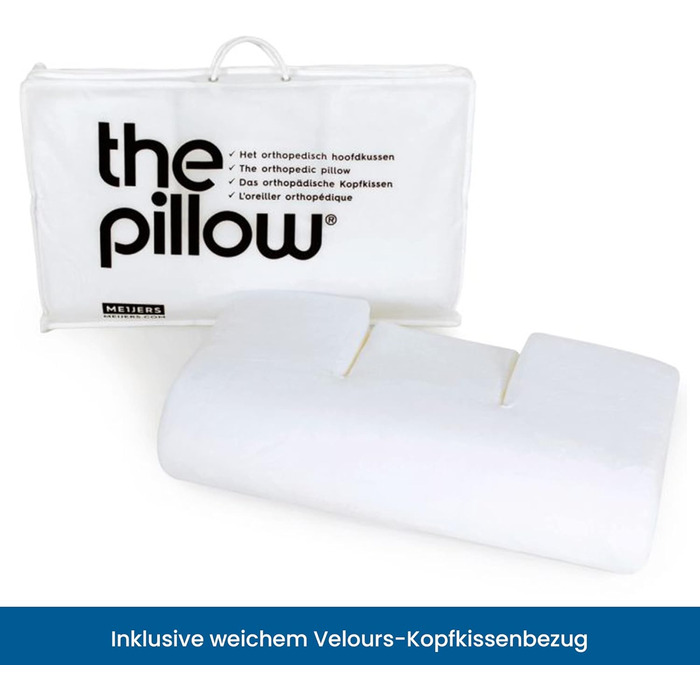 Ортопедична подушка підвищеного комфорту The Pillow - Унікальна 3-складова конструкція для підтримки природної S-подібної форми - Зменшує біль у шиї та спині - Покращена вентиляція Від 65 кг підвищеного комфорту