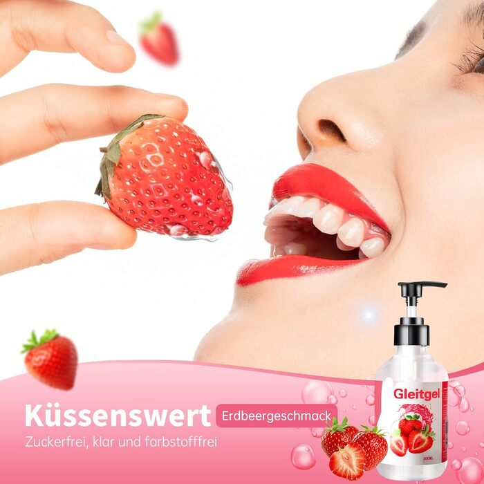 Лубрикант Paakee на водній основі зі смаком полуниці, 300 мл