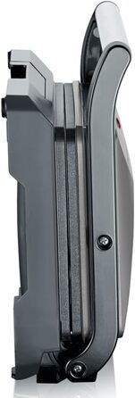 Гриль для бутербродів, стейків і як гриль паніні, бутербродниця з антипригарним покриттям для знежиреного гриля, 800 Вт, металевий сірий/чорний, KG 2394 Без автоматичних програм