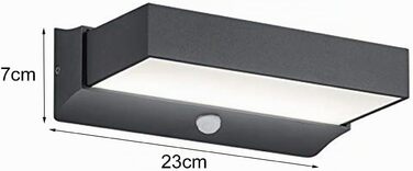 Стічний LED-світильник Trio Cuando 226669242 з датчиком руху, алюміній, 11 Вт, антрацит