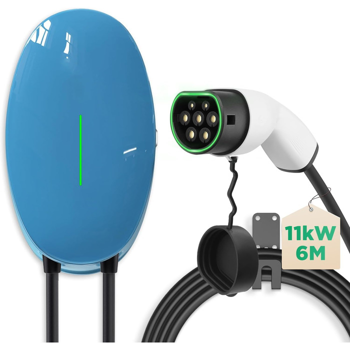 Зарядний пристрій тип 2 зарядний кабель електричний автомобіль домашня зарядна станція 6M 16A трифазний зарядний пристрій EV, водо