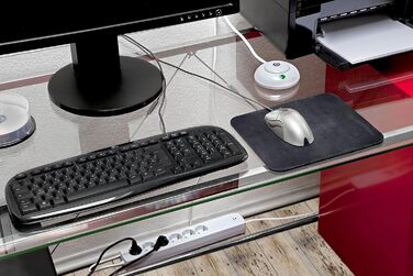 Контактний подовжувач Meister - кабель 2 м - білий - пластиковий кабель - IP20 для приміщень - окремий педальний вимикач / подовжувач живлення / кілька розеток / настільна розетка / Tido 6-контактний / 7430050, 6-