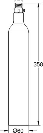 Пляшка CO2 (425 г, для кожного виробника газованої води, до 60 літрів), хромована, 40651000 Single
