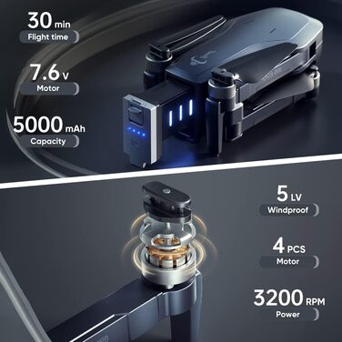 Дрон Teeggi SG906 MAX2 з камерою 4K для дорослих, відстань керування 4 км, уникнення перешкод на 360 градусів, 3-осьовий підвіс, G