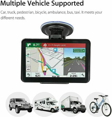 Автомобільні навігаційні пристрої Riloer Портативний автомобільний GPS-навігатор, 7-дюймовий для вантажівок, ємнісний сенсорний екран HD-карта FM, 3D-консоль автомобіля, Європи та інформація про дорожній рух у режимі реального часу