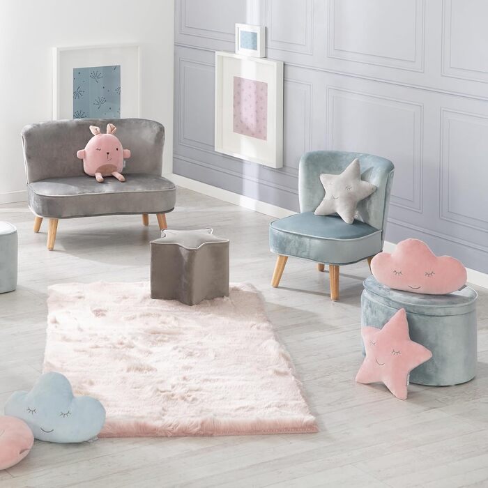 Дитяче крісло roba у модному ретро-стилі, світло-блакитне, (1 упаковка)