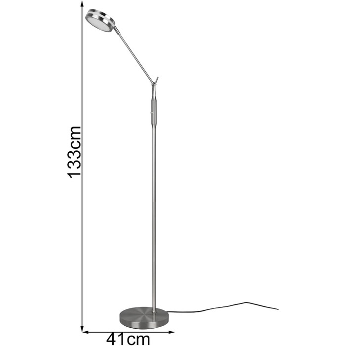 Світлодіодний торшер Trio Lights Franklin 426510208, Метал в т.ч. 35 Вт LED, Зміна кольору, Диммер (нікель-матовий, торшер)