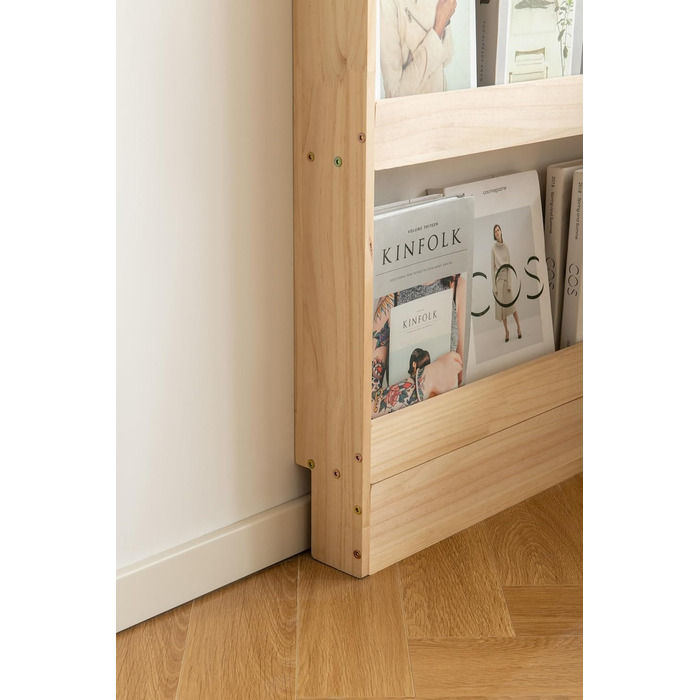 Книжкова полиця Heehee з масиву дерева, органайзер для книг, зберігання іграшок, настінна книжкова полиця для дітей та дорослих (ширина 80 см)