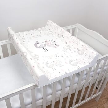 Пеленальний матрацик з твердою основою 70 х 50 см підходить для ліжечка 120 х 60 см (павич)