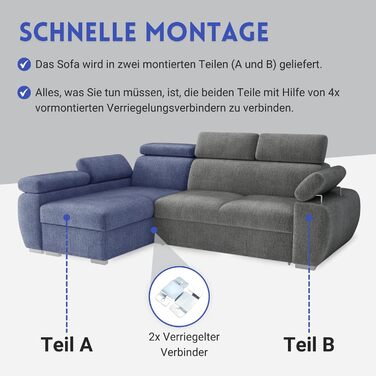 Кутовий диван OTTO, кутовий диван з функцією сну, пружинний каркас, регульовані підголівники, легкий механізм складання, функція ліжка, додаткове місце для зберігання, плюшевий зелений, лівий шезлонг зелений