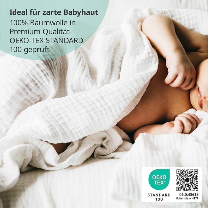 Муслінові пелюшки MAKIAN 10 шт. , 80x80 см, перевірено Oeko-TEX Standard 100, 10 пелюшок від відрижки преміум якості - пелюшки з п