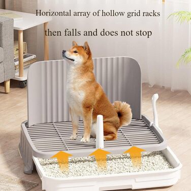 Туалет для собак Factorys, Туалет для собак, Туалет для собак, Туалет для цуценят, Міцний, Міцна станція для сечовипускання, Багатофункціональний туалет для собак, Кімнатний туалет для собак, (Сірий, 537x31 см) 537x31 см Сірий