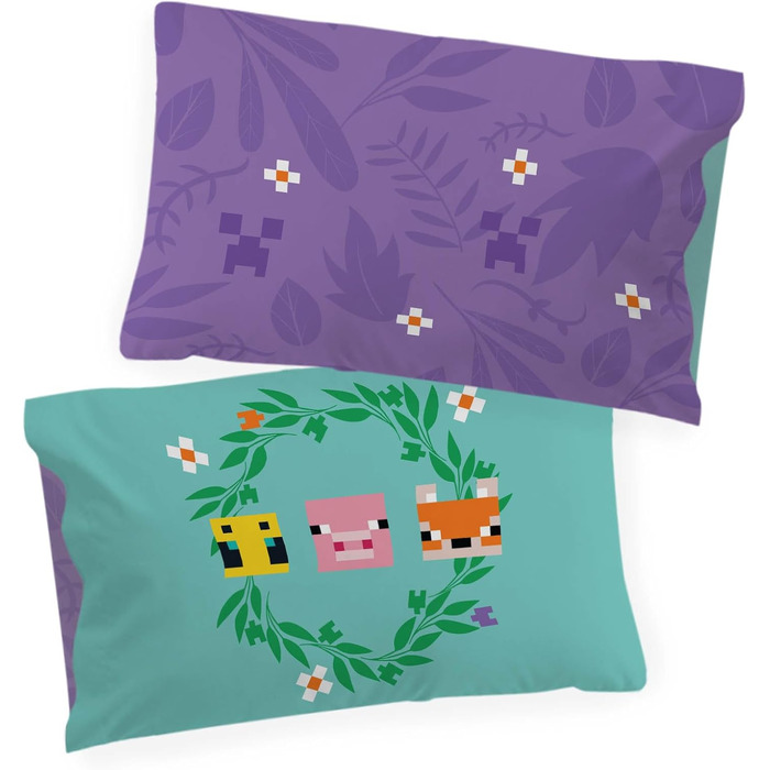 Постільна білизна Jay Franco Minecraft з квітковим візерунком - комплект постільної білизни для двох, включаючи наволочку 50 x 70