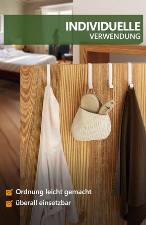 Дверні гачки 4smile - набір з 10 шт. , білі - дверні гачки з нержавіючої сталі для підвішування, універсального використання, двер