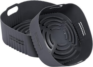 Силіконова форма для фритюрниці YINGRACE 22 см, аксесуари для фритюрниці 2 шт. Силіконова форма для випічки XXL 7.2 л, 8.3 л, COSORI 5.5 л, багаторазова замість паперу для випічки аксесуари для фритюрниці сірий