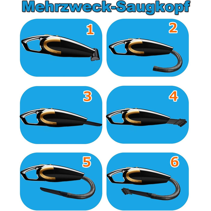 Ручний пилосос, 16000Pa ручний пилосос Переможець тесту акумулятора без мішка, 120W автомобільний пилосос Потужний міні пилосос дл