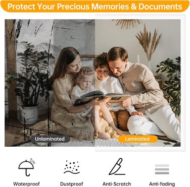 Ламінатор A3, ламінатор з 30 пакетами для ламінування A3/A4/A5/A6, комплект 6 гарячих та холодних ламінаторів з різаком для паперу та закруглювачем кутів для використання вдома, в офісі, школі та ресторані, колір слонової кістки A3