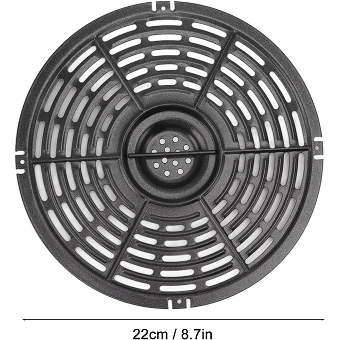 Змінна сковорода-гриль для фритюрниці, кругла, термостійка, з антипригарним покриттям, для фритюрниці, полиця, кошик, пластина для гриля, деко для хрустких продуктів, запасна частина Аксесуари для (22 см)