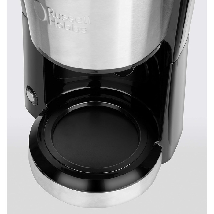 Кавоварка Russell Hobbs Mini душова лійка для оптимальної екстракції та аромату Компактна (макс. 5 чашок, скляний глечик 0,6 л, з постійним фільтром, нагрівальна плита) компактна кавоварка з фільтром мала 24210-56 Міні-кавоварка одинарна