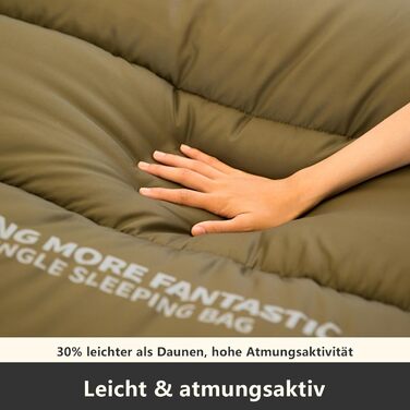 Спальний мішок BISINNA для дорослих, кемпінг, графеновий поліестер, тихий - водовідштовхувальний, дихаючий - 220x90 см на 4 сезони (1,8 кг/2,5 кг)