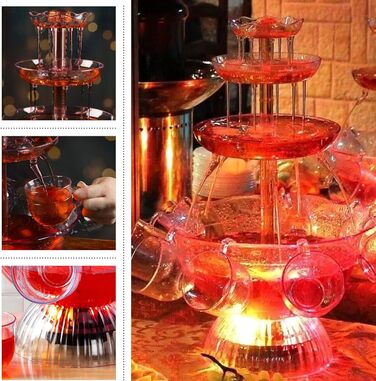 Універсальний фонтан для вечірок, багатофункціональний 3-шаровий декор столу, вилка EU для фуршету барбекю