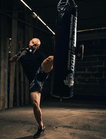 Боксерський мішок DBX BUSHIDO SPORT з наповнювачем 60 кг - без наповнювача - тренування з боксу, кікбоксингу, ММА, муай-тай та інших бойових мистецтв, чорний з наповнювачем