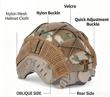 Тактичний шолом для пейнтболу, страйкболу та пейнтболу Rapid чохол, багатофункціональне захисне кріплення для ПНВ типу PJ, для спорту на свіжому повітрі, полювання, стрільби (чорний), один розмір
